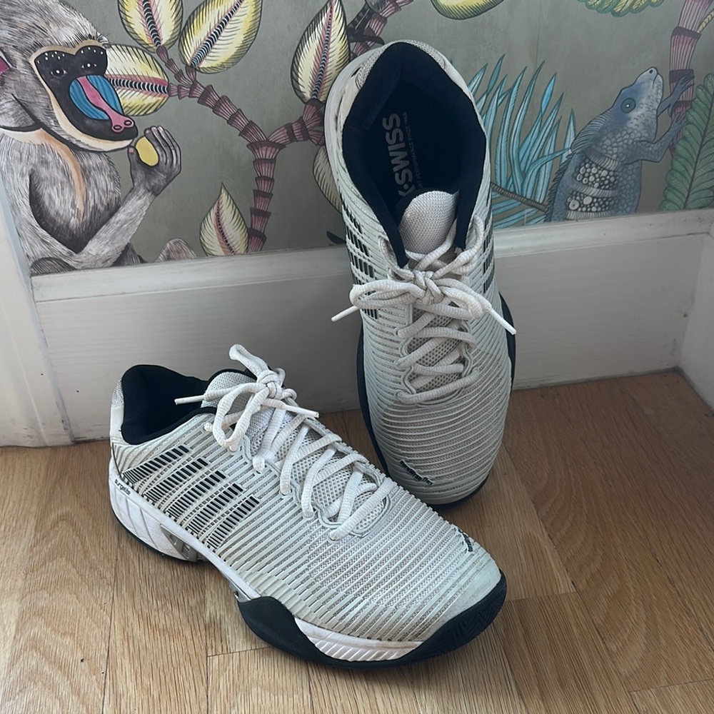 K-Swiss White and Black tennis Shoes